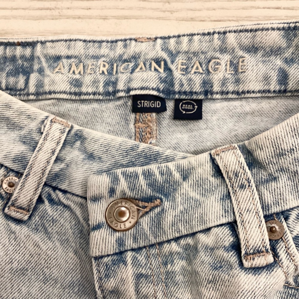 American Eagle 0 Curvy Mom Denim Shorts Womens Strigid Distressed 2023 Crossover - Picture 5 of 9